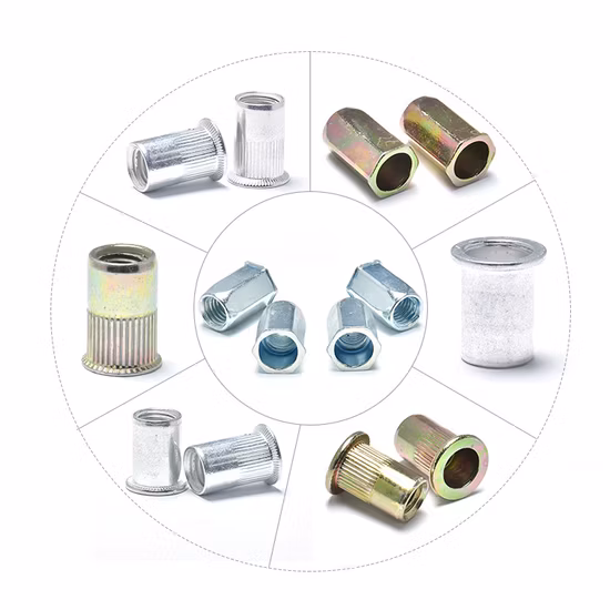 China Manufacturer Custom M6 M8 Brass Reduced Head Plain Body Rivet Nuts with Open End